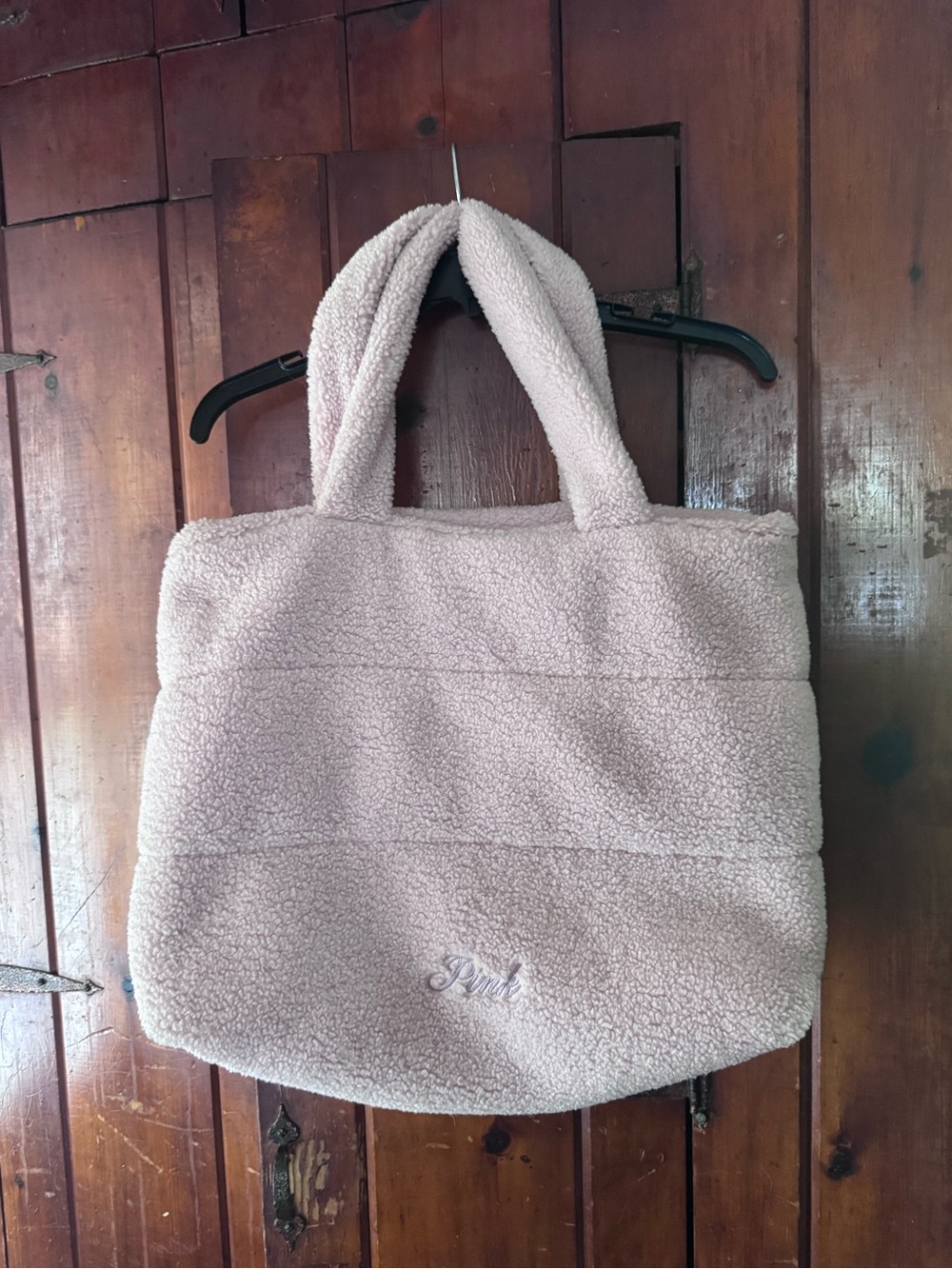 PINK Victoria's Secret Light Pink Sherpa Tote Bag
